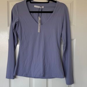 Susana Monaco Soft Purple V-Neck Blouse